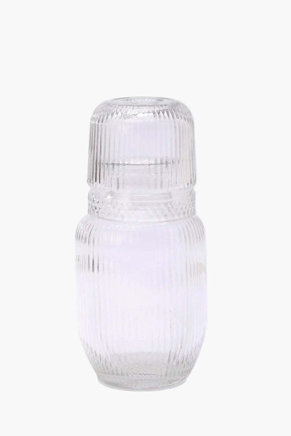 Glass Small Striped Bottle & Cup Set