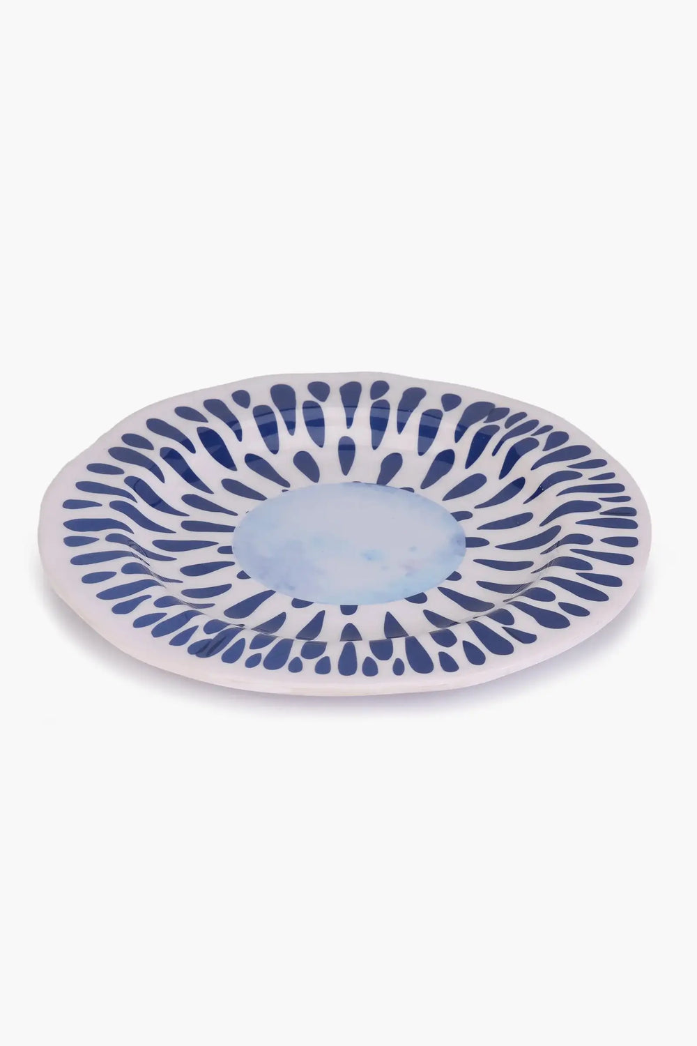 Melamine Blue & White Dinner Plate (23cm) - Carina Home