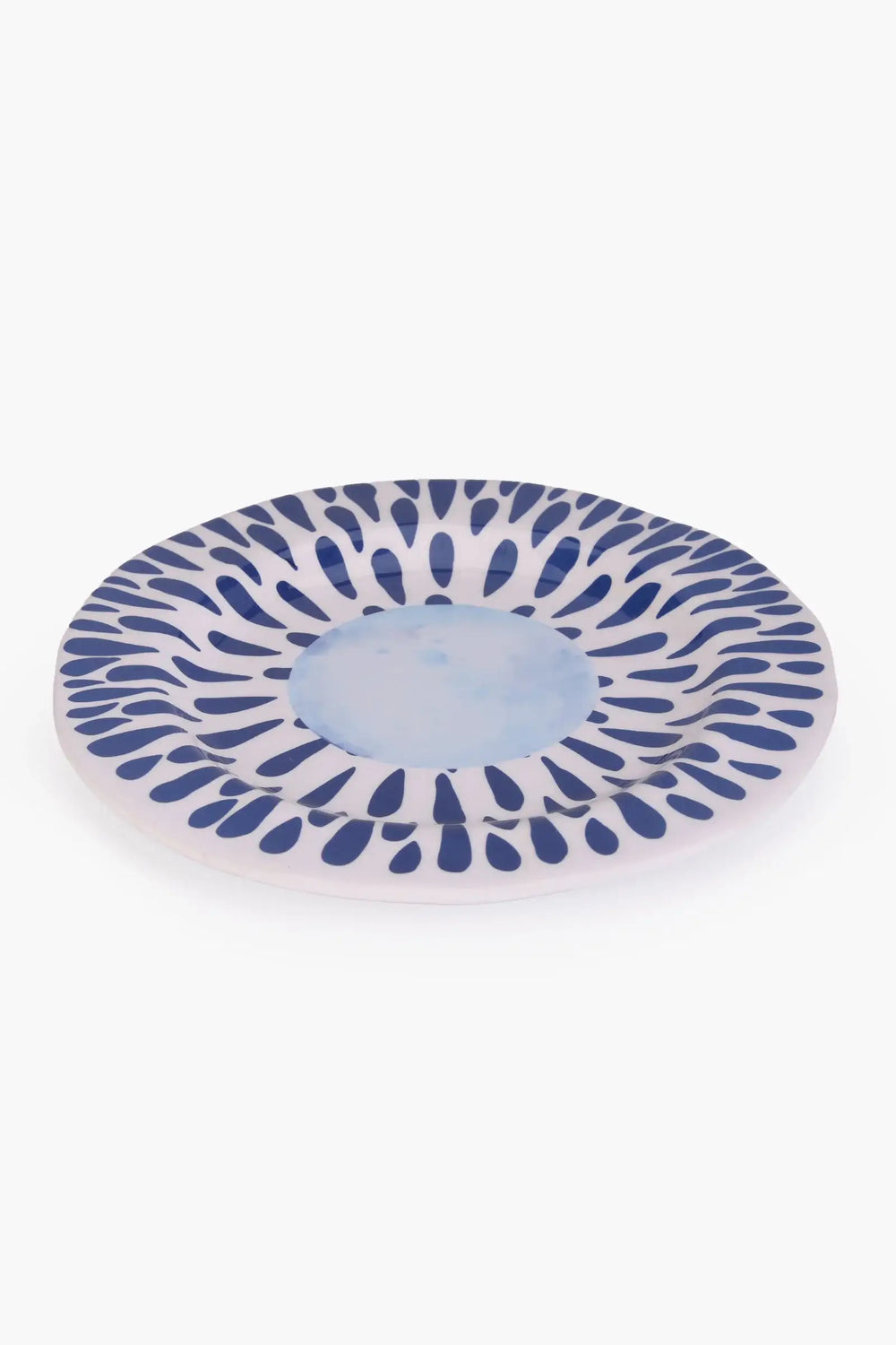 Melamine Blue & White Dinner Plate (28 cm) - Carina Home