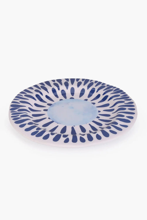 Melamine Blue & White Dinner Plate (28 cm) - Carina Home