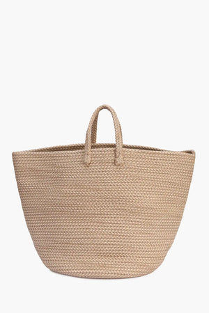 Braided Straw Basket with Handles