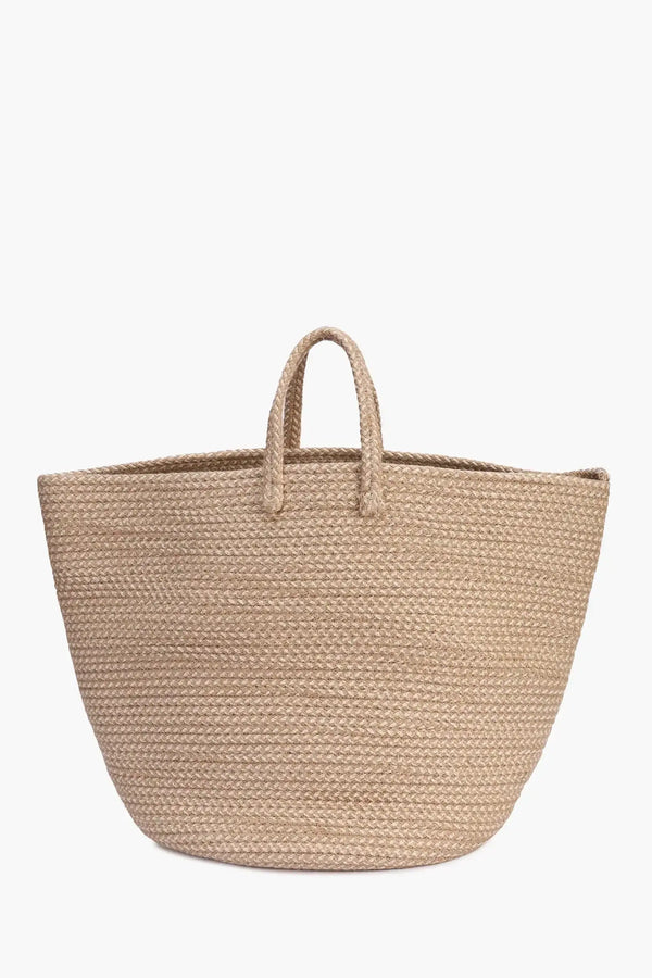 Braided Straw Basket with Handles