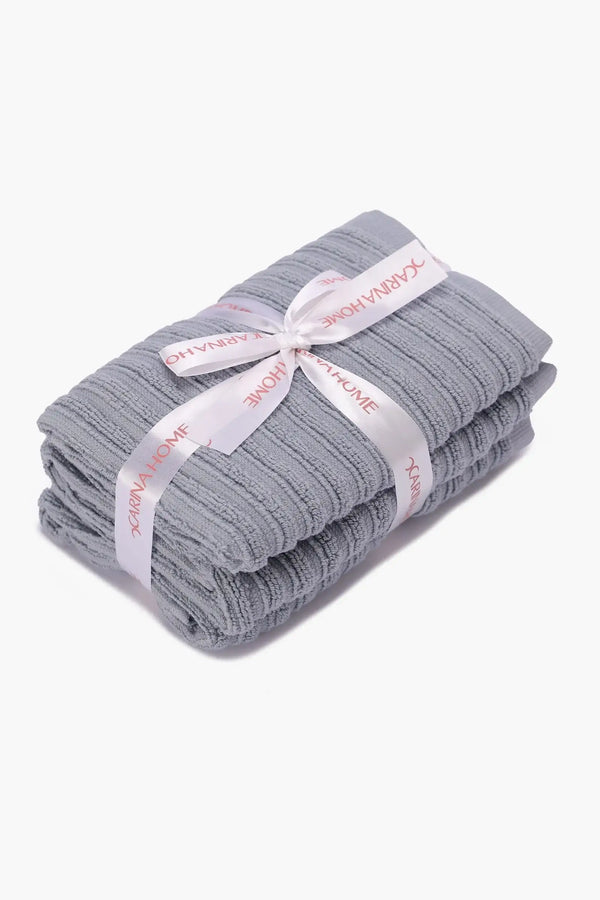 Ribbed Guest Towels (Pack of 3) - Carina Home