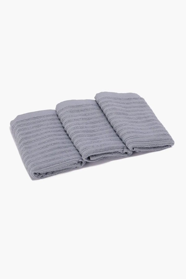 Ribbed Guest Towels (Pack of 3) - Carina Home