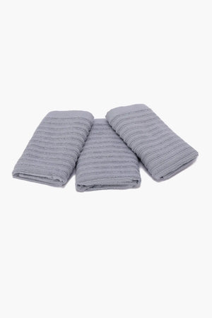 Ribbed Guest Towels (Pack of 3) - Carina Home