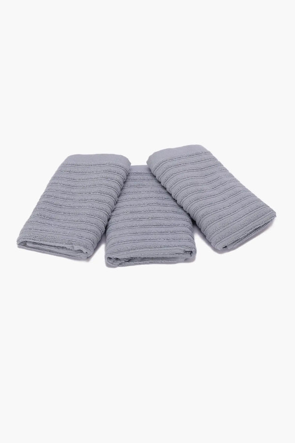 Ribbed Guest Towels (Pack of 3) - Carina Home