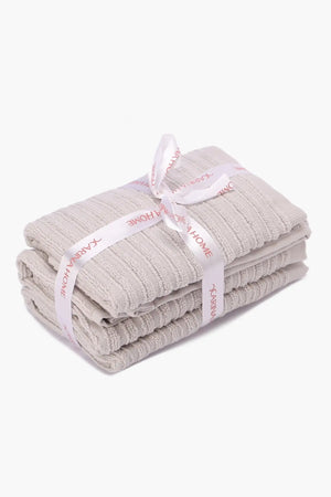 Ribbed Guest Towels (Pack of 3) - Carina Home