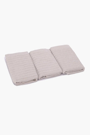 Ribbed Guest Towels (Pack of 3) - Carina Home