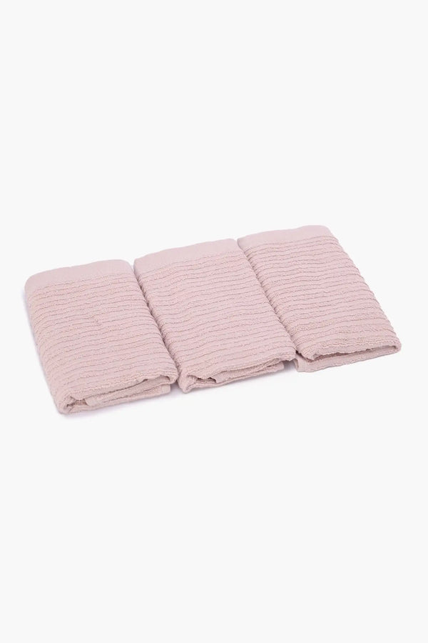 Ribbed Guest Towels (Pack of 3) - Carina Home