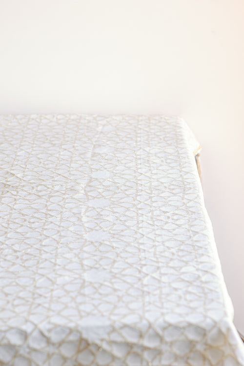 Tassel-Trim Embroidered Tablecloth