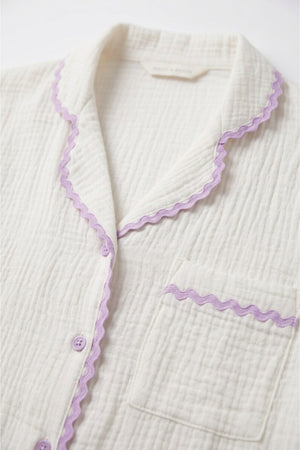 Scalloped Crinkle Short Pyjama