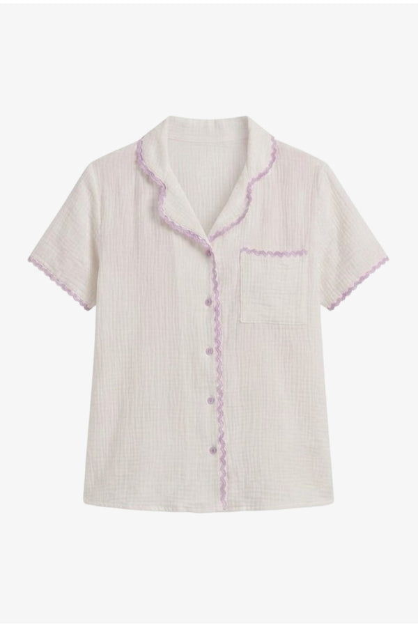 Scalloped Crinkle Short Pyjama