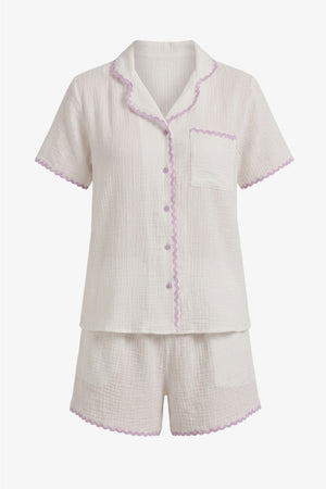 Scalloped Crinkle Short Pyjama