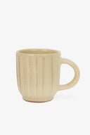 Ribbed Speckled Pottery Mug