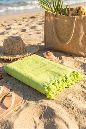 Beach Towel with Tassels - ( 100x200 cm)