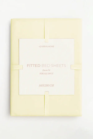 Percale Fitted Queen Bedsheet (TC200) - Carina Home