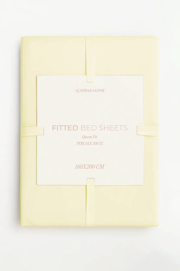 Percale Fitted Queen Bedsheet (TC200) - Carina Home