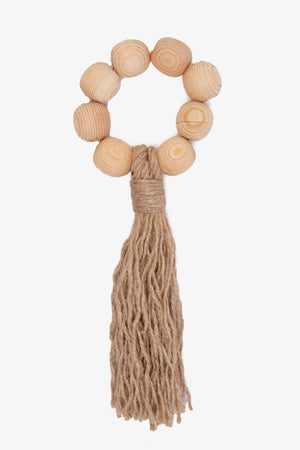 Wooden Holder with Tassels