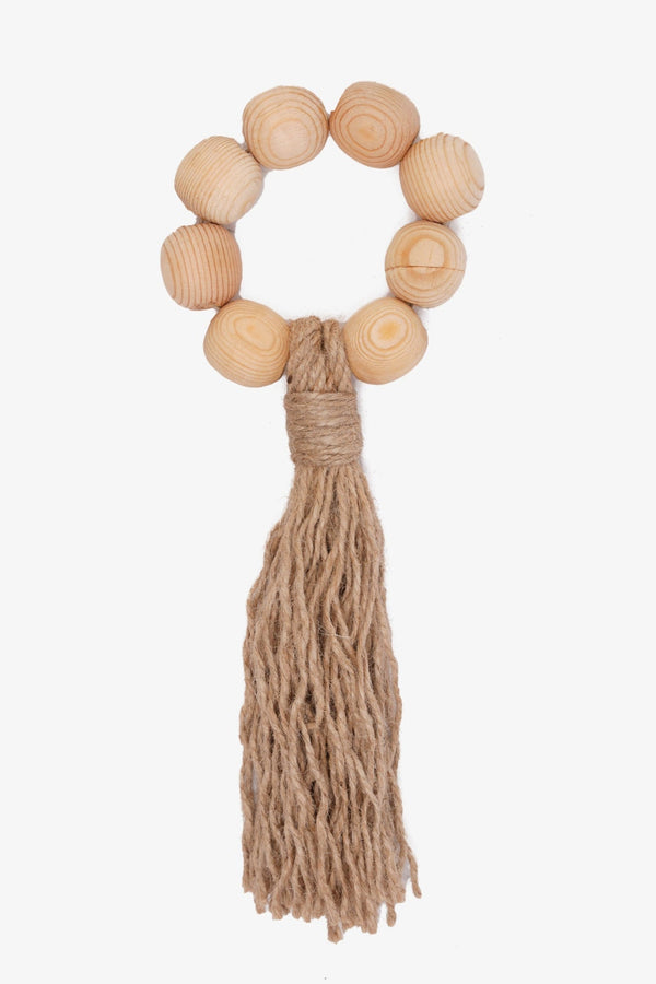 Wooden Holder with Tassels