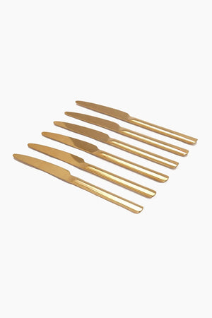Knife Set - 6 Pcs - Gold - Carina Home