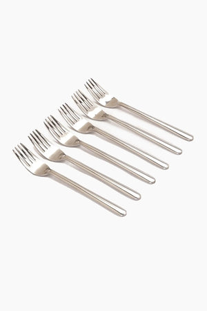 Small Fork Set - 6 Pcs - Silver - Carina Home