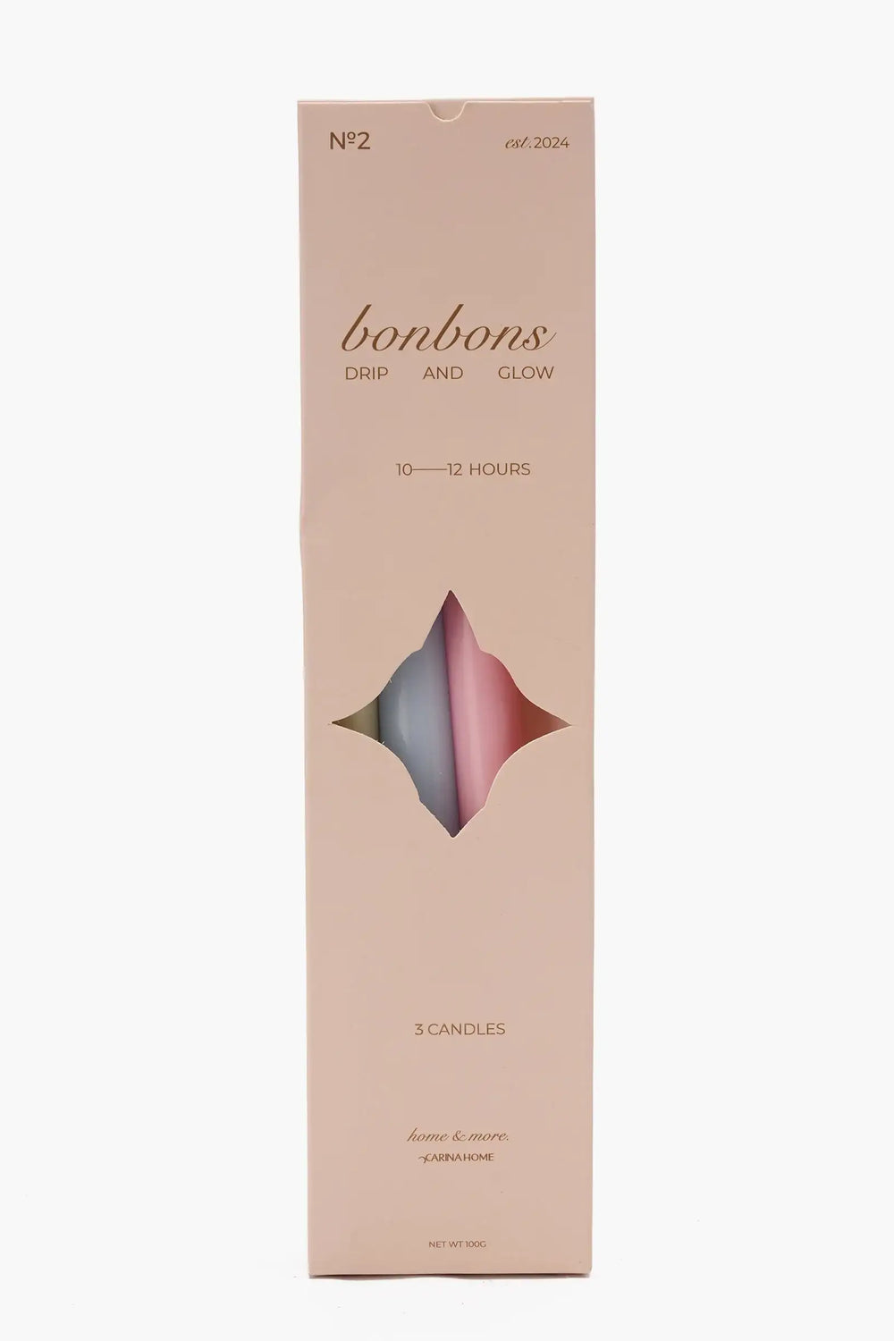 Set of 3 Pastel-Colored Candle Sticks