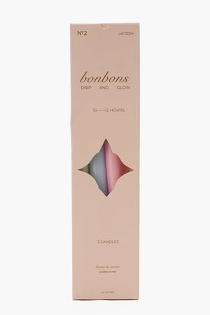 Set of 3 Pastel-Colored Candle Sticks