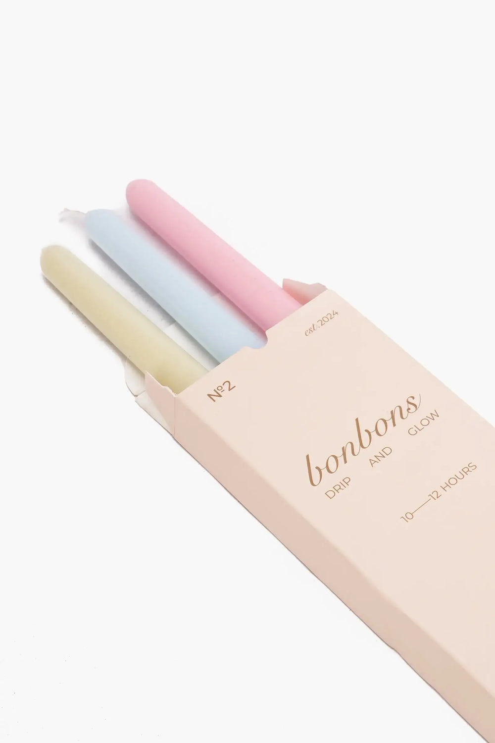 Set of 3 Pastel-Colored Candle Sticks