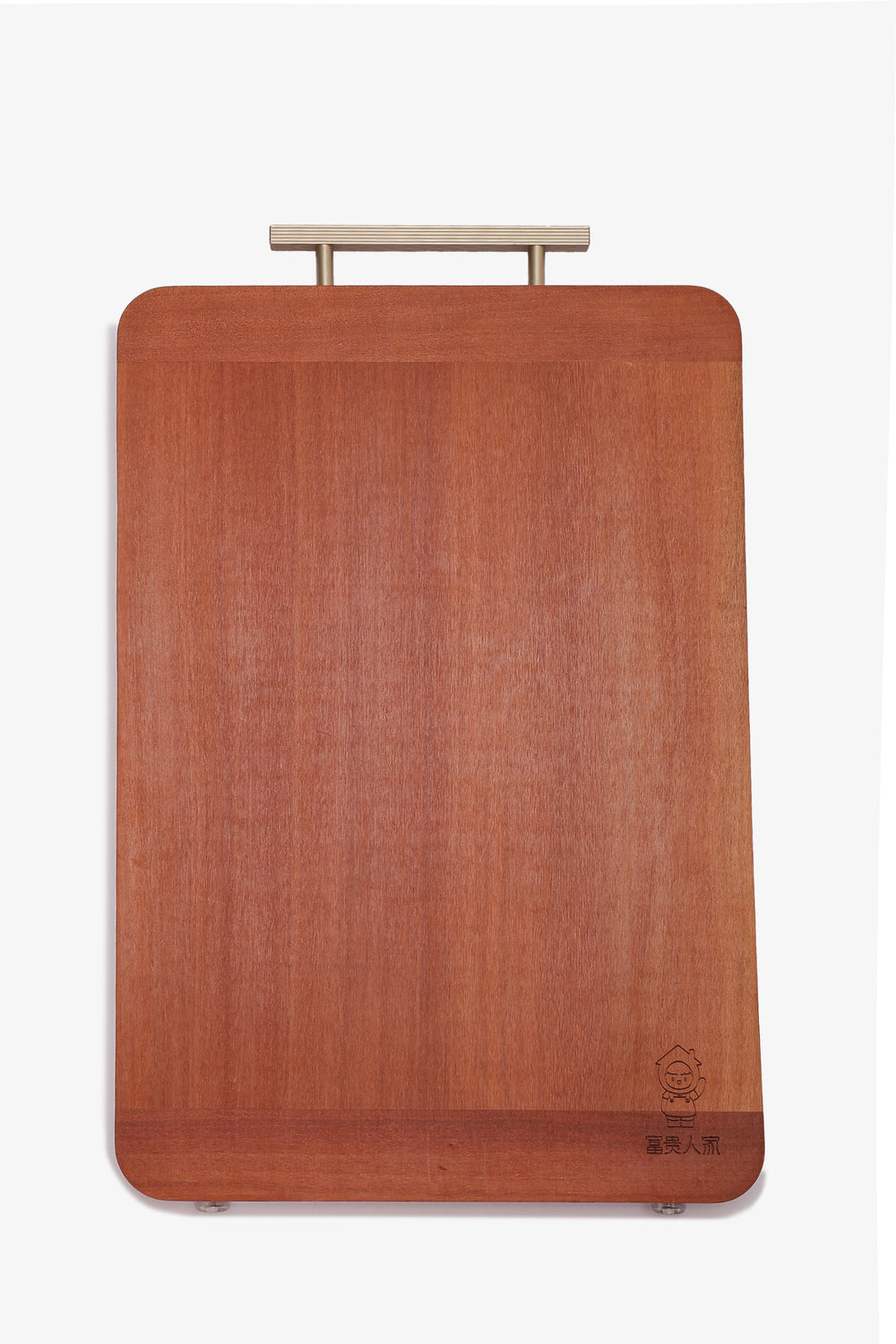 Gold Handle Wooden Serving Tray