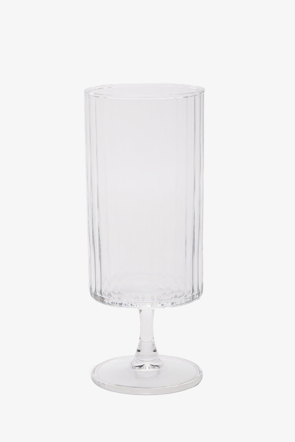 Boxy Ribbed Glass Cup