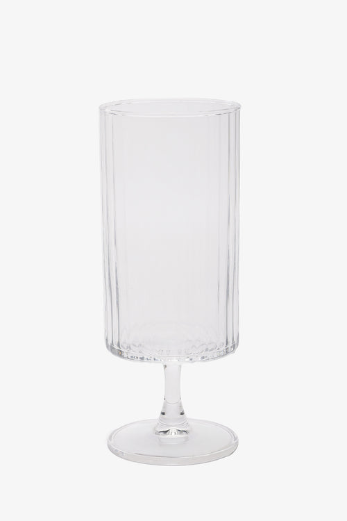 Boxy Ribbed Glass Cup