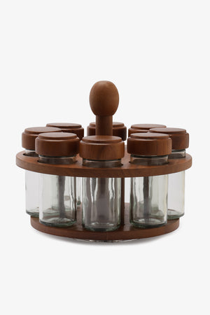 Wooden Circle Spice Holder