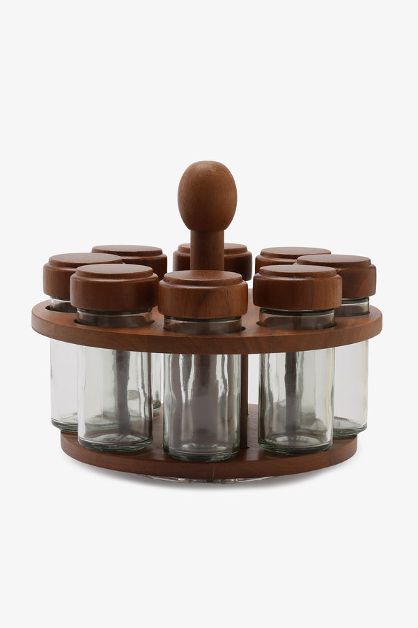 Wooden Circle Spice Holder