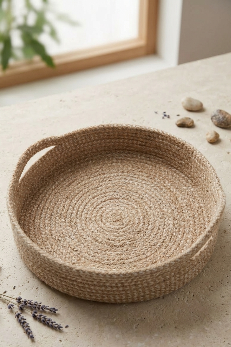 Natural Woven Round Tray