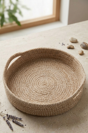 Natural Woven Round Tray