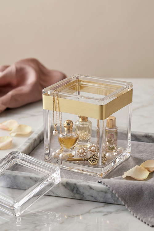 Gold Band Acrylic Box