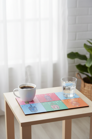 Ramadan Coaster Set - 6 Pcs