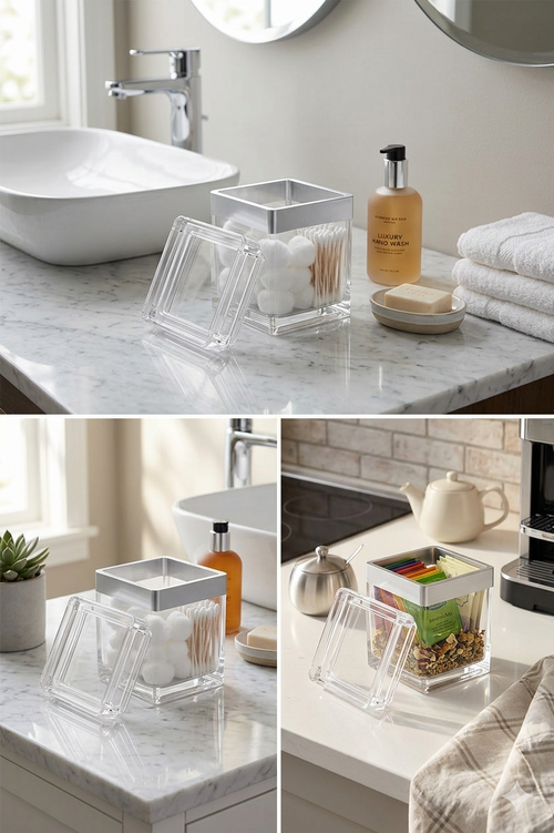 Acrylic Box with Silver Trim