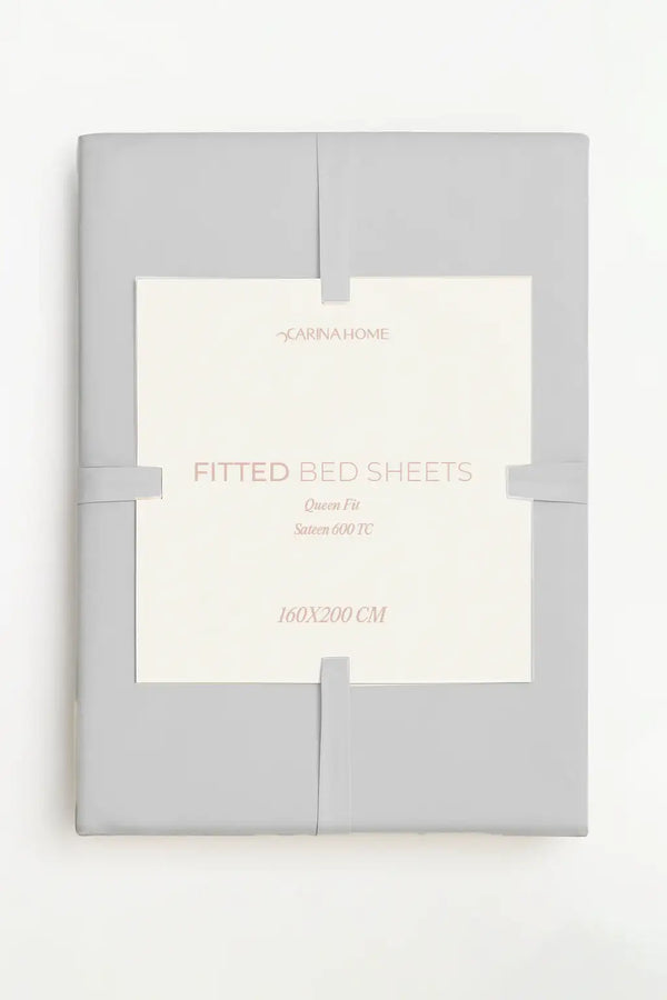 Sateen Fitted Queen Bedsheet (TC600)