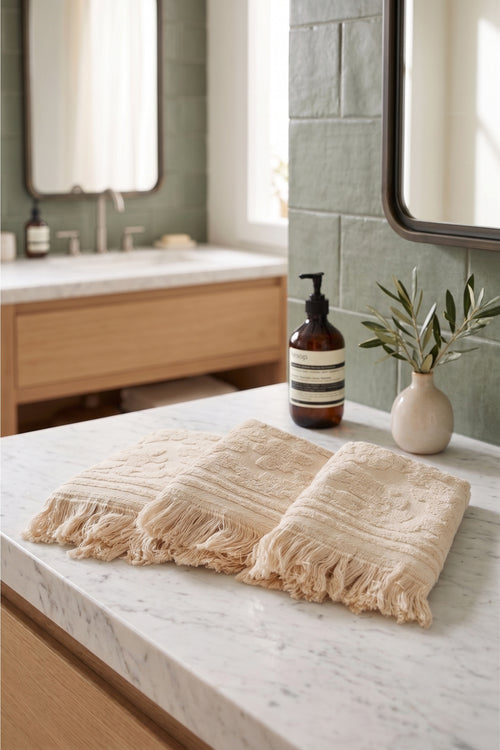 Fringed Guest Towels (Pack of 3)