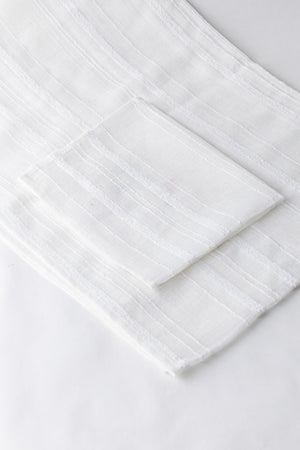 Tufted White Table Runner