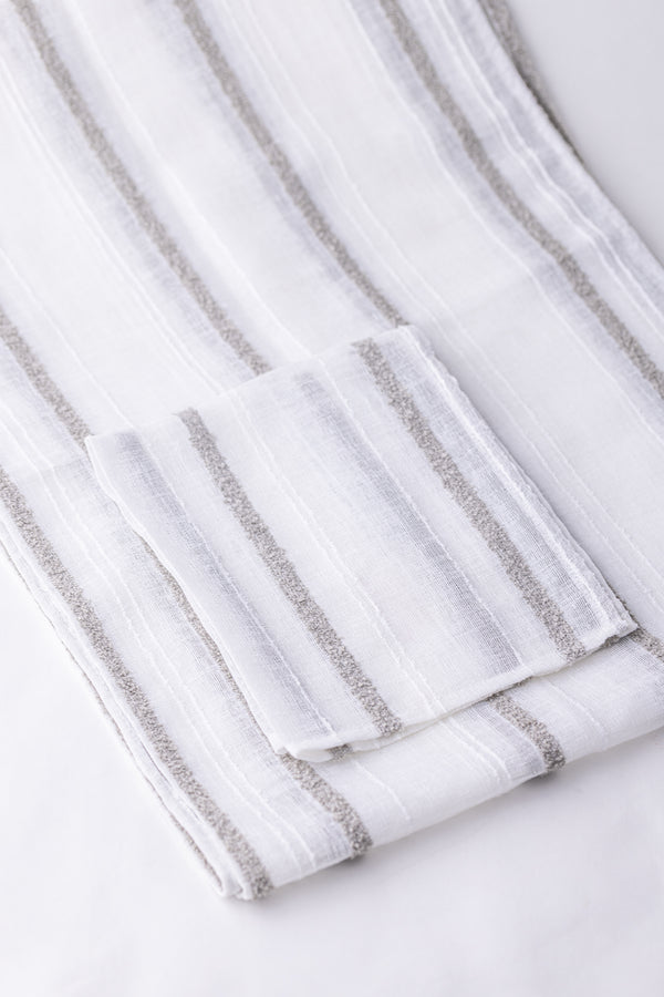 Tufted Grey Table Runner