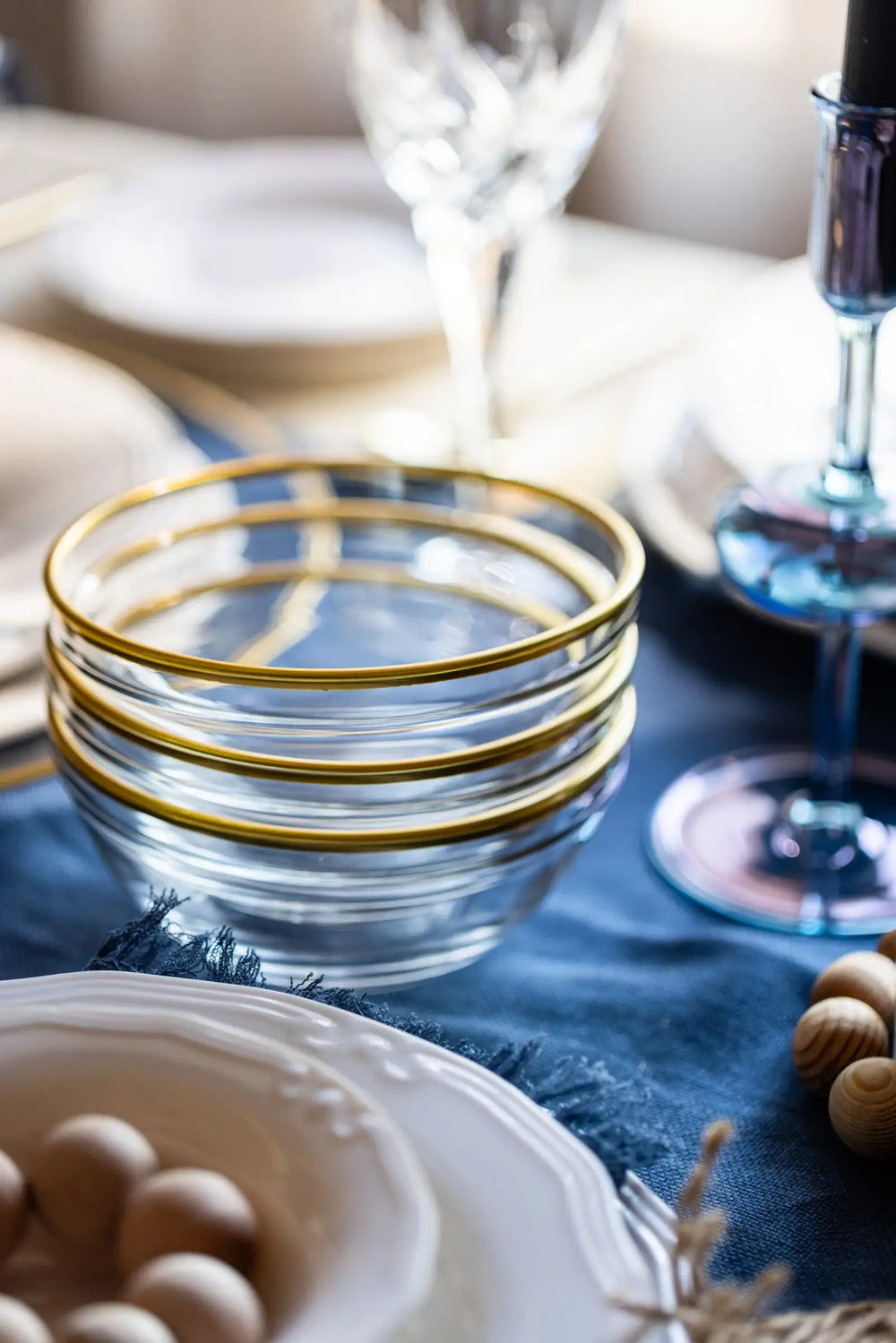 Glass Bowl with Gold Trim (12cm)
