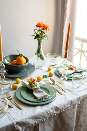 Linen Beige Table Cloth - Carina Home