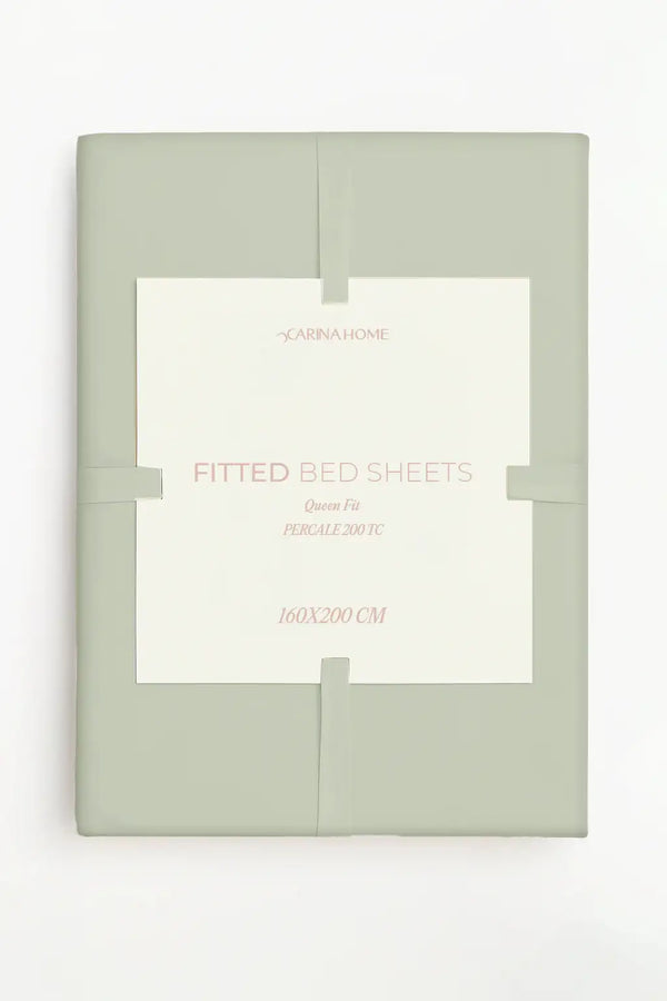 Percale Fitted Queen Bedsheet (TC200) - Carina Home