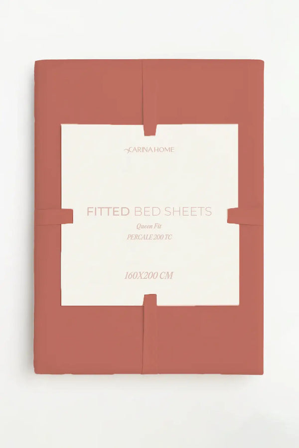 Percale Fitted Queen Bedsheet (TC200) - Carina Home