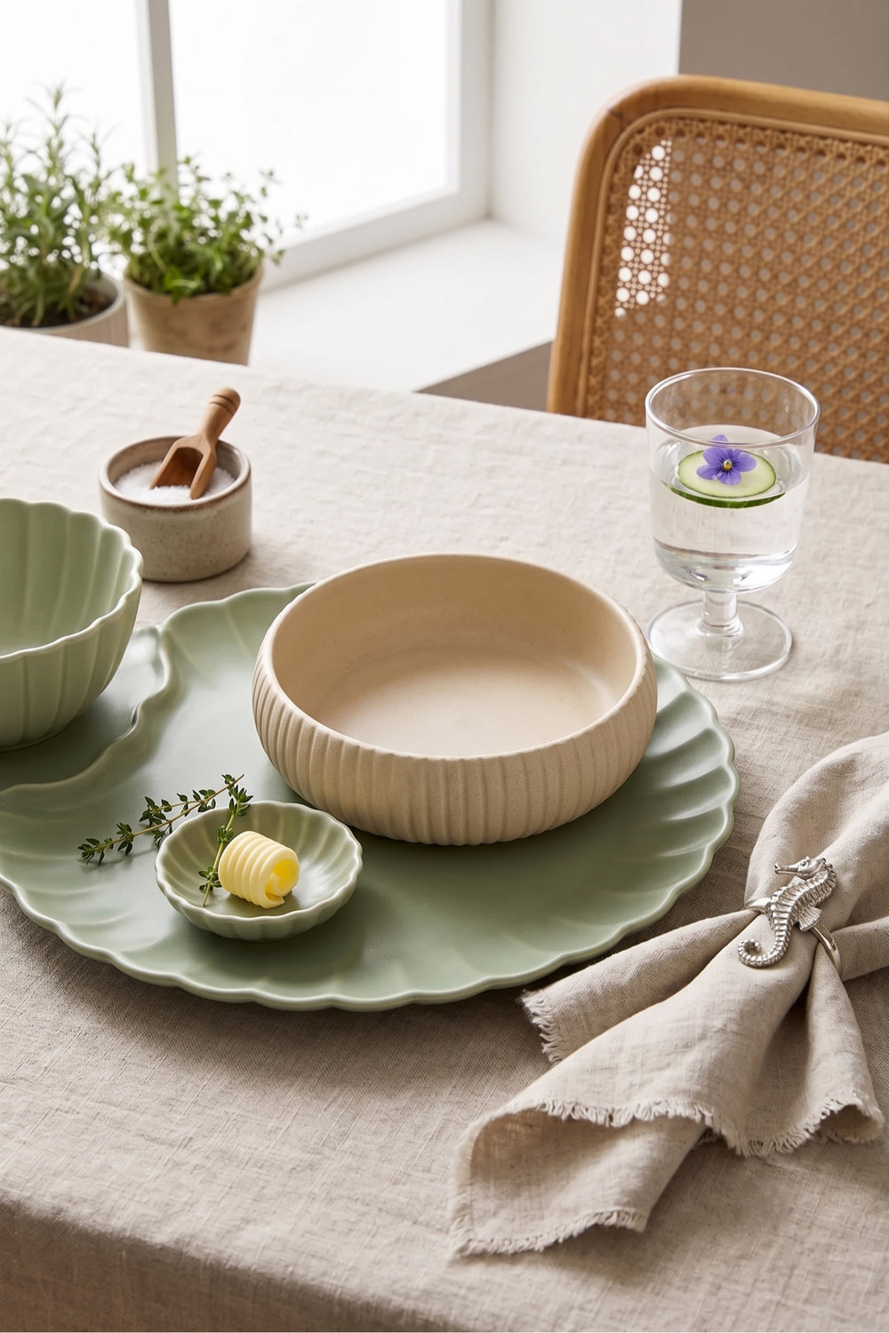 Ribbed Pottery Dish
