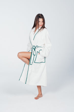 Contrast-Piped Bath Robe