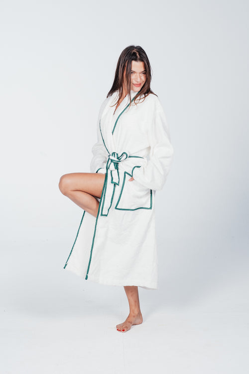 Contrast-Piped Bath Robe