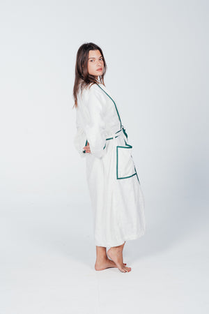 Contrast-Piped Bath Robe